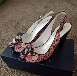 Anne Klein floral heels